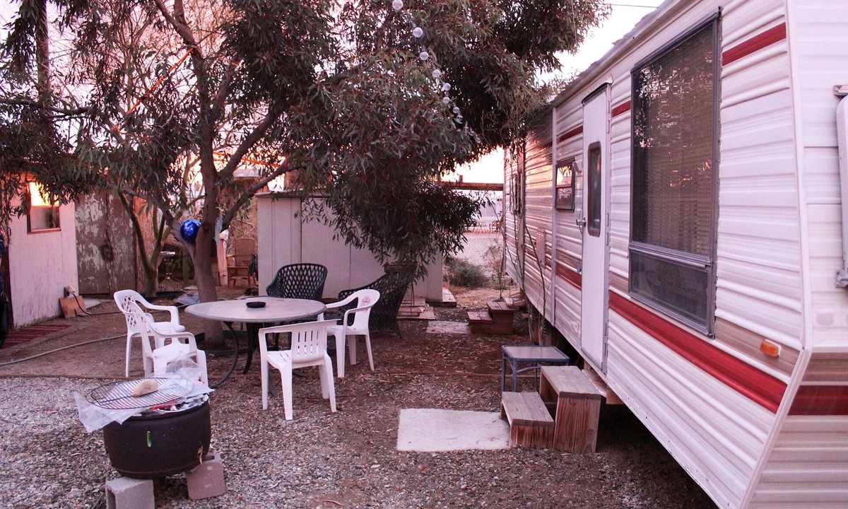 Bombay Beach House | Cozy 80s Safari Style RV in Tranquil Bombay Beach with AC