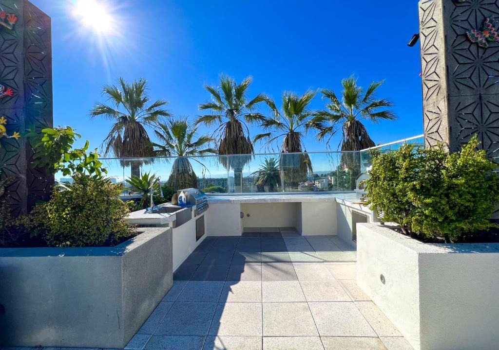 Historic Filipinotown Apartment | Downtown Los Angeles Skyline balcony view Modern Penthouse