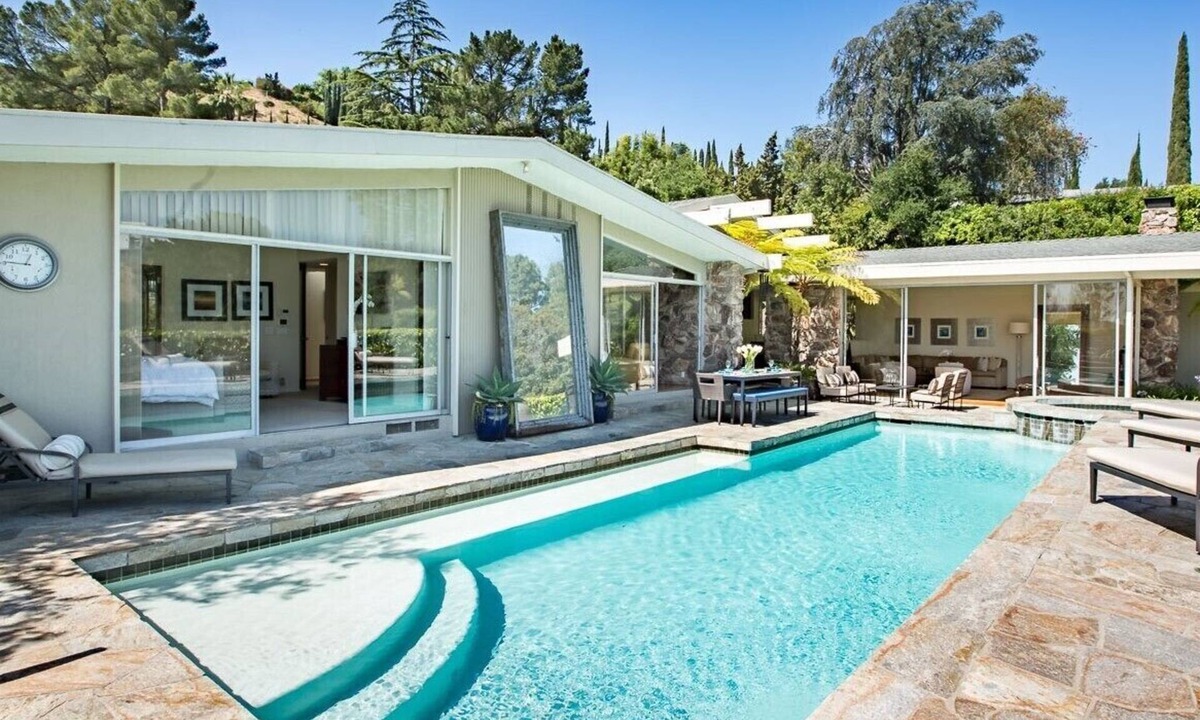 Hollywood Hills West House | Gorgeous Hollywood Hills Mid-Century Modern Celebrity Gated Spa Estate w/Views