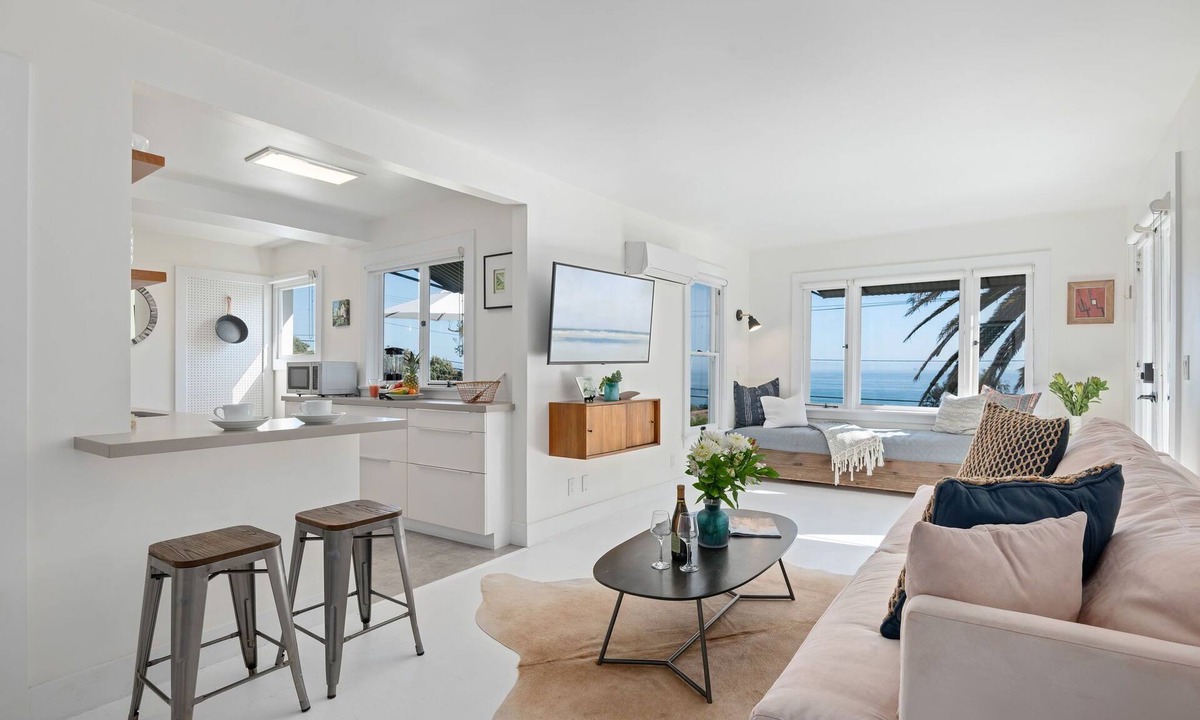 Summerland Apartment | Summerland Beach Views, Relaxing Outdoor Patio, Elevated Interior Style