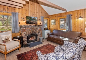 Happy Lake Cottage by Destination Big Bear : Rare Vintage Lakefront with Serene Lake Views and Rustic Charm!