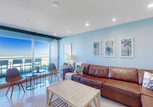 Oceanfront condo with private waterfront patio, washer/dryer, gas grill
