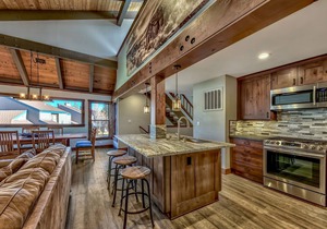 Updated Rustic Retreat Steps to Beach with Lake and Mountain Views, 4BR + Loft