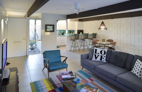 Palm Desert Condo | Experience a preserved historic original! The Sandpiper, Krisel's MCM jewel 💎