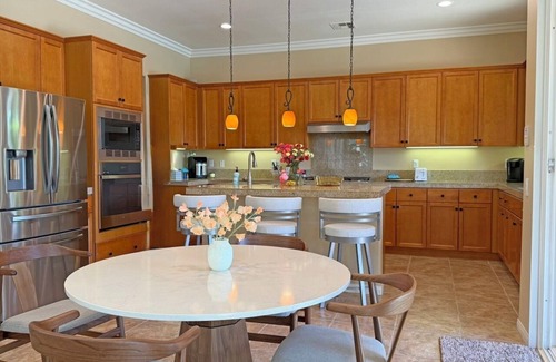 Cathedral City House | Gated Lakefront Home w/Saltwater Pool, Spa & Outdoor Paradise