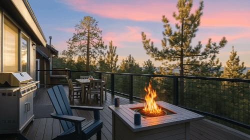 Upper Moonridge House | Modern Lodge Near Lake Village Snow Summit Game Room Decks Firepit Views