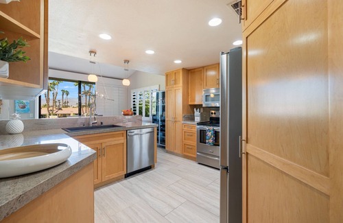 Palm Desert Condo | Palm Valley CC Charm | Outdoor Dining on the Patio, Desert Fun, Fitness, Spa, Tennis & Pickle Ball