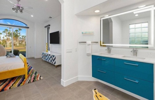 Cathedral City House | Remodeled Home With Golf Course View, Modern Pop Art Vibe!