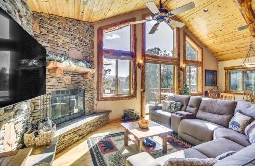 Big Bear City House | 4 Mi to Snow Summit Cabin with Mtn Views and Decks