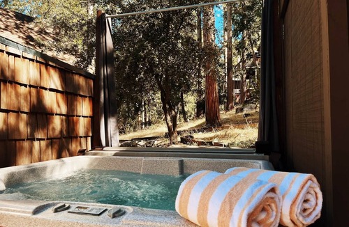 Idyllwild Cabin | Clarity Cabin: A-Frame Sanctuary w Hot Tub, Fireplace, Grill, AC, Hammock Chairs