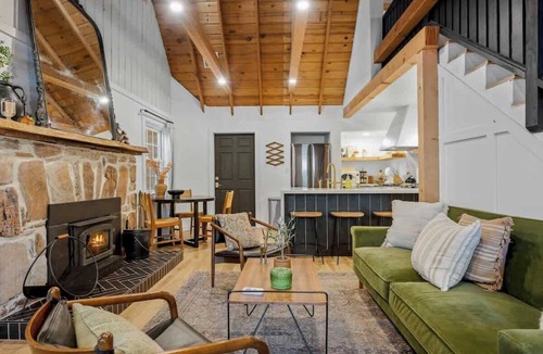 Big Bear City Cabin | Corner Cabin AC Spa Game room Dog Friendly