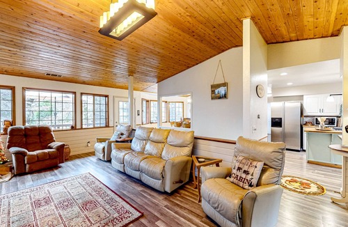 Crestline House | Dog-friendly water-view home near Lake Gregory with game room, fireplace, grill