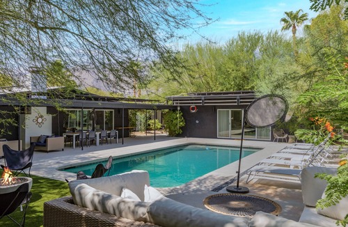 Racquet Club Estates House | Earthy Mid-Century Luxury W/ Casita & Pool.
