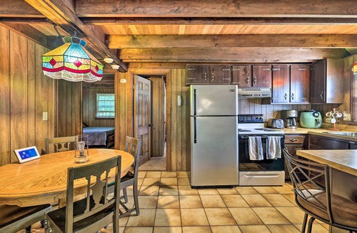Pocono Lake Cottage | Game Room & Fire Pit: Tree-lined Pocono Lake Cabin