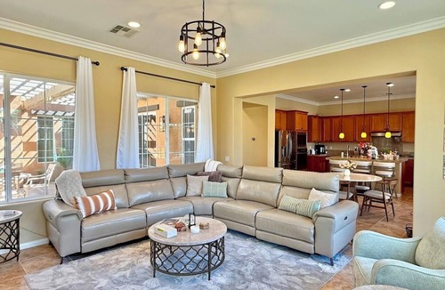 Cathedral City House | Gated Lakefront Home w/Saltwater Pool, Spa & Outdoor Paradise