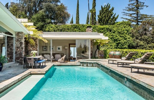 Hollywood Hills West House | Gorgeous Hollywood Hills Mid-Century Modern Celebrity Gated Spa Estate w/Views
