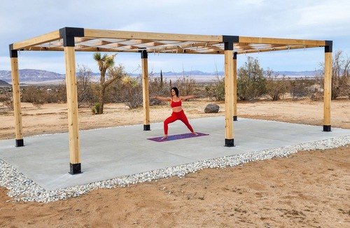 Landers House | Joshua Tree Dome & Guest House - Heated Pool, Hot Tub, Yoga Patio, EV Charger