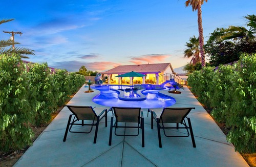 Coachella House | LAZY RIVER, Water slide, kids Race track, Arcade room, Playground