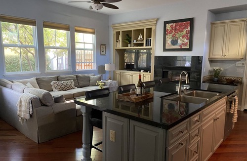 Beach Barber Tract House | Luxurious 4BR Home just steps from Beach-Big Hot Tub,Fire Pit,AC,Bikes,2 K Beds