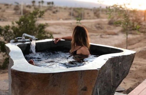 Wonder Valley House | Mesquite Cabin Studio w/Private Hot Springs Tub