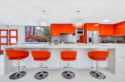 Historic Tennis Club House | Mid-century modern estate with a pool, hot tub, gourmet kitchen, and fireplace