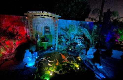 Desert Hot Springs Villa | Mineral Saltwater Solar heated Pool & Spa Oasis with mountain views and Koi pond