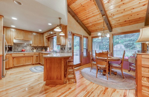 Arcata House | Quiet family home complete w/a gas fireplace & a furnished deck - near town
