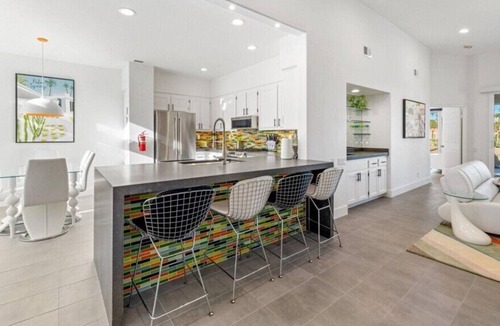 Cathedral City House | Remodeled Home With Golf Course View, Modern Pop Art Vibe!