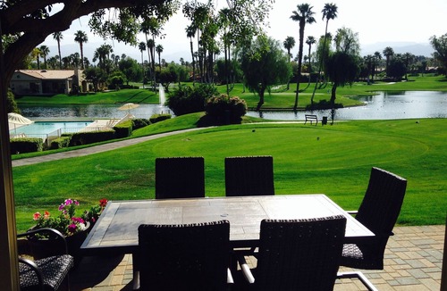 Palm Desert Condo | Spectacular Patio Views of the Santa Rosa Mountains, PVCC Golf Course & Pool!