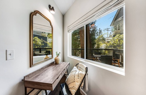Cedar Glen House | Stunning lakehouse lodge with a deck, fireplace, lush patio & lake access