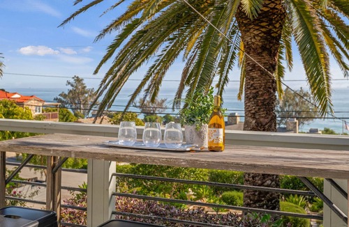 Summerland Apartment | Summerland Beach Views, Relaxing Outdoor Patio, Elevated Interior Style