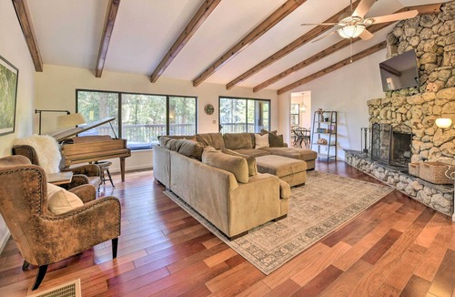 Pollock Pines Cabin | Sun-Dappled Cabin w/ Deck, Fire Pit & Kayaks!