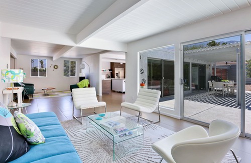 Racquet Club Estates House | Sunny, Private Mid-Century Modern Oasis with Saltwater Pool, Spa, Mountain Views