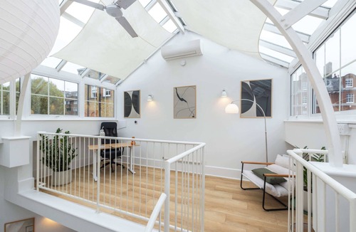 Vincent Square Apartment | The Atrium: High Ceilings & Workspace, Victoria