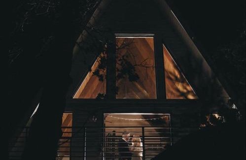 Running Springs Ski Chalet | The Scandia “A-Frame Chalet” Fireplace & Hot tub