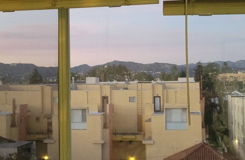 Rampart Village Apartment | Top floor rental unit with view of Hollywood sign
