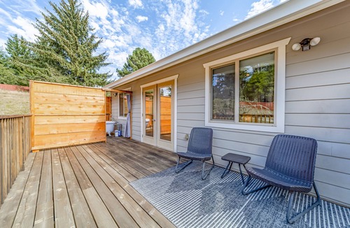 Fortuna Apartment | Tranquil dog-friendly studio with a private balcony, grill, & outdoor tub