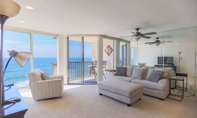 Solana Beach Condo | A Shore Thing! Stellar Sunsets! Oceanfront Balcony with Pool, Beach Access