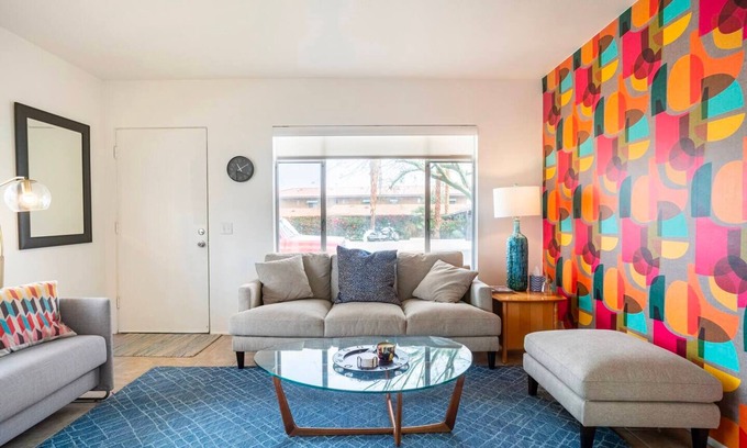 Cathedral City Cove Apartment | Bright and cheery mid-century modern apartment in the Cove, close to everywhere!