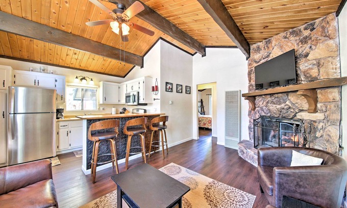 Big Bear City Cabin | Cozy Cabin w/Deck & Fireplace in Big Bear!