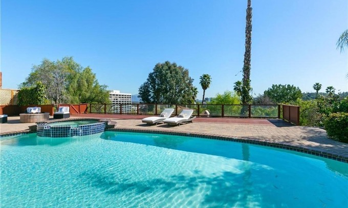 Encino Villa | Encino Hills home with views and saltwater pool