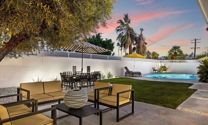 Palm Springs House | Fall Availability! Classic Villa with Hollywood Flair and Gleaming Pool!