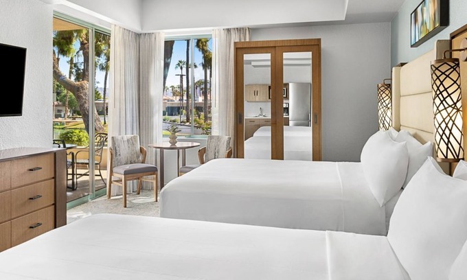 Palm Desert Resort | Marriott's Desert Springs Villas I - STUDIO + Kitchenette + Full Bath Sleeps 4