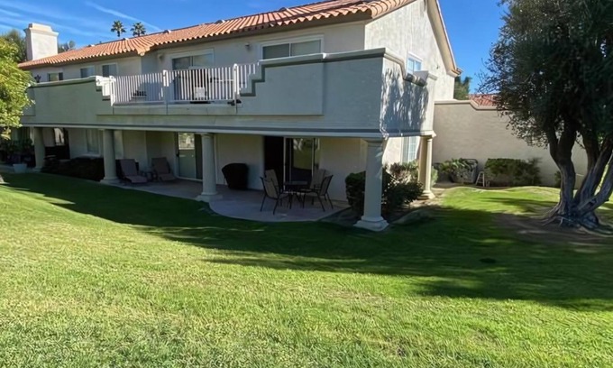 Palm Desert Condo | NEW 3-bedroom condo in Palm Desert with 2 Pools, WiFi, Pickle Ball, Tennis + Gym