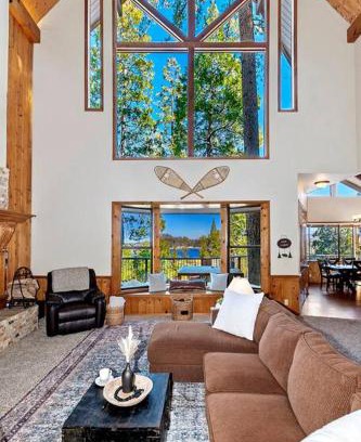 Lake Arrowhead House | Stunning LAKE VIEW Game Room Spa Walk To Village