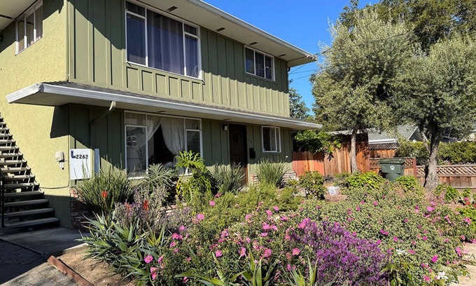 College Terrace Apartment | the tranquility of a serene stroll just two blocks from Stanford University.
